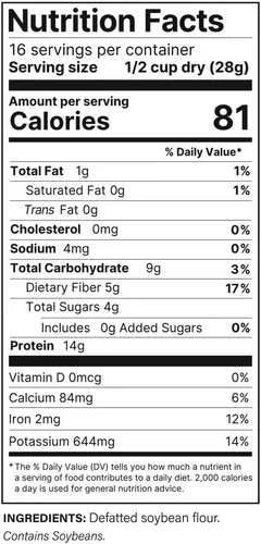 Miniatura 3 de Plant Basics - Proteína vegetal abundante, trozos sin sabor, 1 libra, sin OMG, sin gluten, baja en grasa, baja en sodio, vegano, sustituto de carne