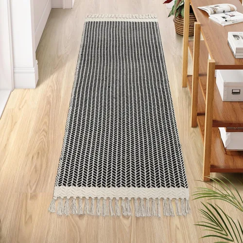 Miniatura 29 de Lahome Alfombras de baño bohemias, alfombra pequeña de 2 x 3 pies, alfombra ligera para entrada, alfombra de algodón tejida con borlas, alfombra