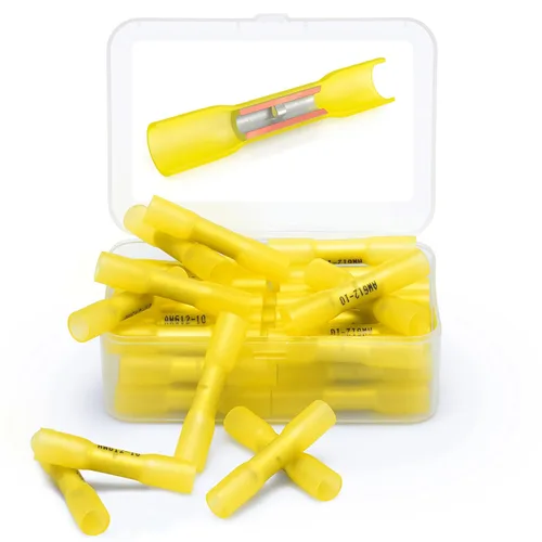 Miniatura 10 de Wirefy 150 terminales de crimpado termorretráctiles de extremo a extremo, terminales eléctricos aislados para cables sin costuras, 1,5-2,5 mm²