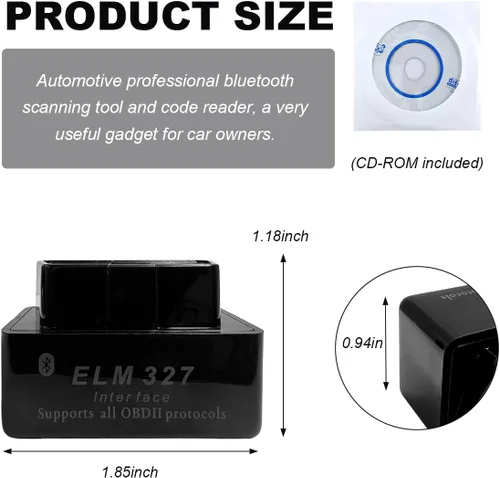Miniatura 2 de KVAEY OBDII - Escáner de diagnóstico automático para automóvil, herramienta de escaneo Bluetooth automotriz ELM327 y lector de código, lector