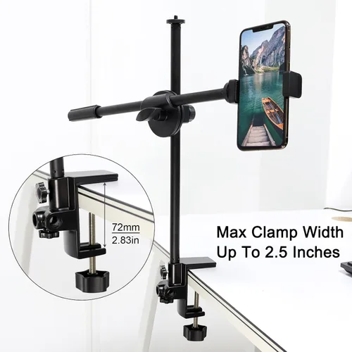 Miniatura 3 de RTNLIT Abrazadera de Lámpara de Escritorio, Abrazadera de Montaje de Mesa de Metal de 4 Agujeros de 1/2 Pulgadas, Abrazadera C Universal para Luz