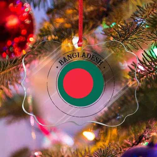 Decoraciones para árbol de Navidad de Bangladesh, adornos de bandera nacional de Bangladesh para árbol de Navidad, regalo de recuerdo de país,