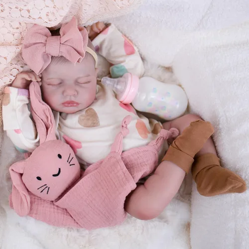 Miniatura 9 de Muñecas realistas de bebé recién nacido, 18 pulgadas, sensación de bebé real, muñecas de bebé recién nacidas, adorables muñecas de bebé de la vida