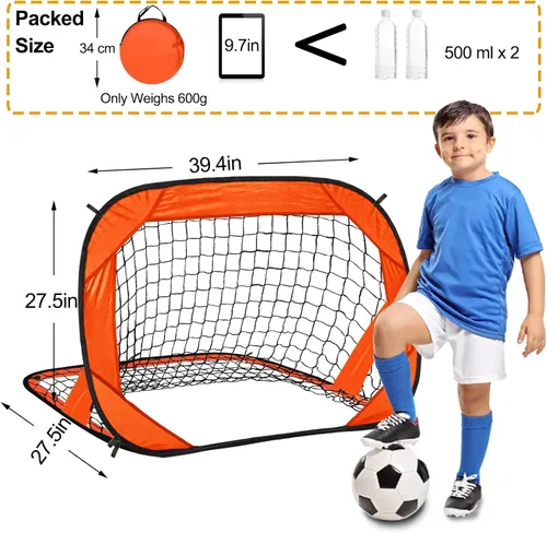 Miniatura 4 de EVERRUSH Porterías de Fútbol Desplegables con Redes para Patio Trasero Playa Entrenamiento de Fútbol Mini Portátil Plegable Ligera