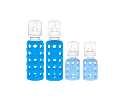 Miniatura 50 de Lifefactory Biberón de vidrio sin BPA Funda protectora de silicona Paquete de 3 de 9 onzas Papaya, col rizada y arándanos Papaya/Kale/Arándano