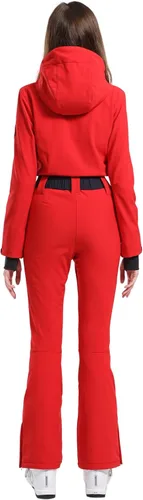 Miniatura 22 de GSOU SNOW Traje de esquí para mujer, traje de nieve delgado de una pieza, chaqueta de nieve, impermeable, resistente al viento, deportes al aire
