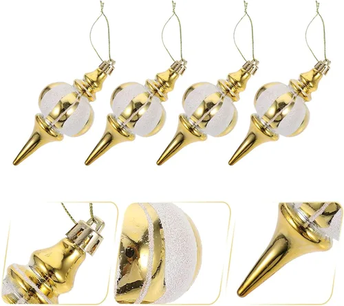 Miniatura 9 de Amosfun Adornos colgantes para árbol de Navidad, 4 piezas de colgantes de calabaza pintados, decoraciones de Navidad para árbol, mesa, chimenea