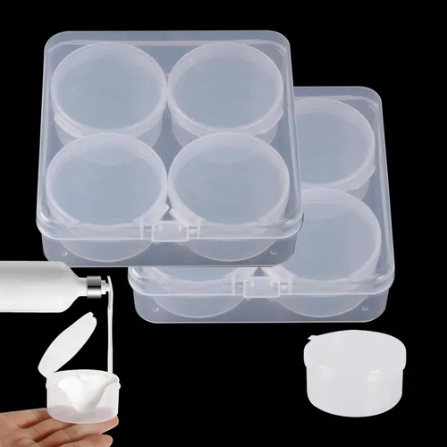 Miniatura 8 de 50 tarros de plástico para cosméticos de 0.18 oz/0.2 fl oz, estuche transparente con tapas a presión, portátil, almacenamiento de viajes, muestras