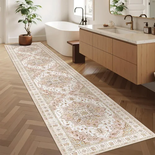 Miniatura 683 de Madane Tapete lavable de 2 x 10 pies para pasillo, cocina, recibidor, clásico, suave, antideslizante para interiores, casa de campo, baño, sala