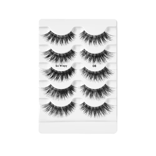 Miniatura 6 de i-ENVY - 5 pares de pestañas postizas tan Wispy, cabello 100% humano de alta calidad, pestañas esponjosas con volumen y rizo, aspecto natural