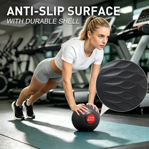 Miniatura 3 de Slam Ball 8-10 lb Medicine Ball Weighted Balls for Exercise and Workout, Strength, Cardio, Cross-Training and Core Workouts