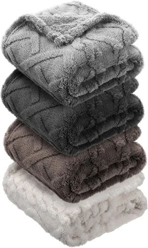 Miniatura 15 de VitalCozy Juego de 4 Mantas de Felpa Suave para Bebé 30" x 40" 3D de Peluche Cálido Mantas de Envoltura para Dormitorio para Niños Pequeños, Niñas