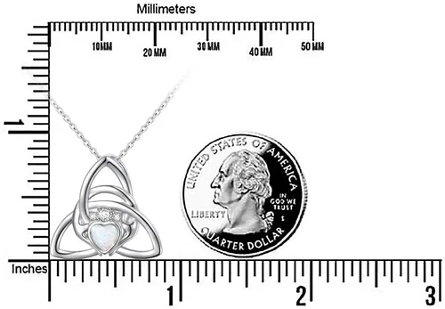 Miniatura 88 de FLYOW Collar con colgante de nudo celta de plata de ley 925 de buena suerte irlandés para mujer, regalo de cumpleaños y graduación