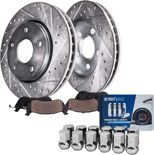 Miniatura 20 de Detroit Axle - Kit de freno delantero para Ford Explorer Mercury Mountaineer 2002-2005 Bujes de rodamiento de rueda perforados y ranurados rotores