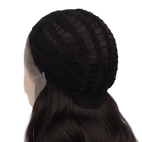 Miniatura 7 de IMSTYLE Pelucas largas onduladas de color marrón oscuro, peluca de aspecto natural sintética resistente al calor, pelucas de fibra sintética