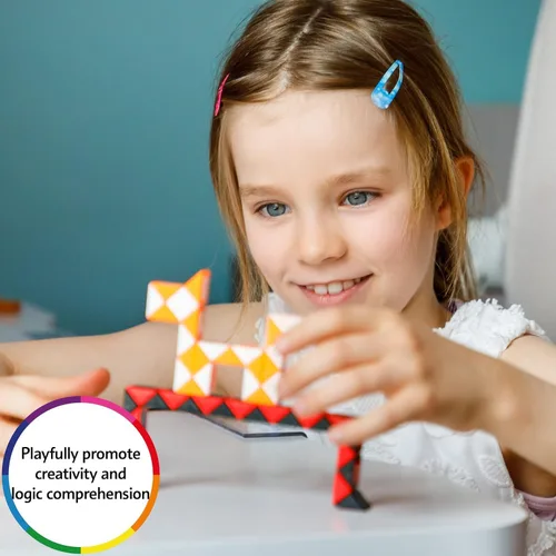 Miniatura 5 de CUBIDI® Cubo mágico de serpiente Juguete antiestrés de serpiente para niños Juguetes de viaje para niños de 4 a 8 años Gran regalo para niños
