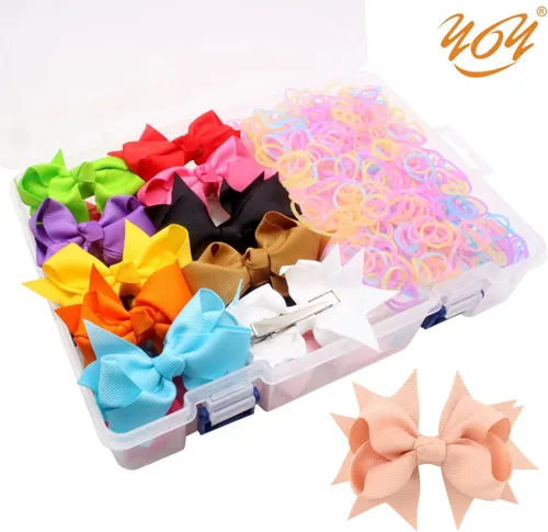 Miniatura 3 de YOY 20 adorables lazos para el pelo de perro con clips y 1000 bandas de goma y 1 peine de acero para peluquería, nudo superior de cachorro, moño