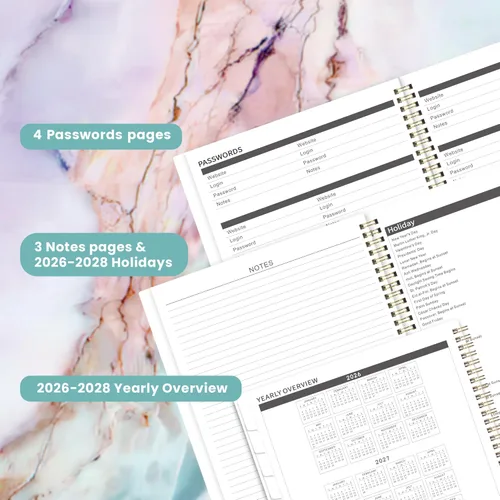Miniatura 4 de Agenda mensual 2026-2028, agenda mensual 2026-2028 de julio de 2026 a junio de 2028, planificadores de 2 años de 8.5 x 11 pulgadas, calendario de 2