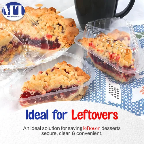 Miniatura 5 de MT Products Recipientes para tartas con bisagras, 4.2 x 3 x 2.35 pulgadas, contenedor de plástico extra pequeño para tartas de queso desechables