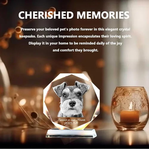 Miniatura 3 de Marco de fotos de cristal para mascotas, regalos conmemorativos para perros por pérdida de perro, regalos conmemorativos de mascotas para gatos