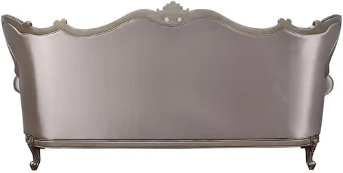 Miniatura 5 de Acme Jayceon Sofá capitoné de tela con 5 almohadas en beige champán
