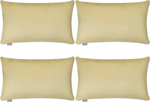 Miniatura 71 de Thmyo - Paquete de 4 fundas de almohada decorativas de 100 % algodón para lumbar, cómodas, sólidas, para Navidad/Halloween, fundas de cojín Blanco