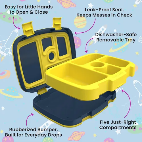 Miniatura 5 de Bentgo Kids Prints - Lonchera de 5 compartimentos estilo bento, a prueba de derrames, porciones de tamaño ideal para niños de 3 a 7 años, duradera