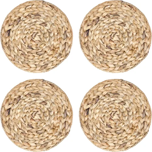Miniatura 5 de Trademark Innovations Manteles individuales rectangulares de 16 x 12 pulgadas para interiores o exteriores de jacinto de agua natural (juego de 4)