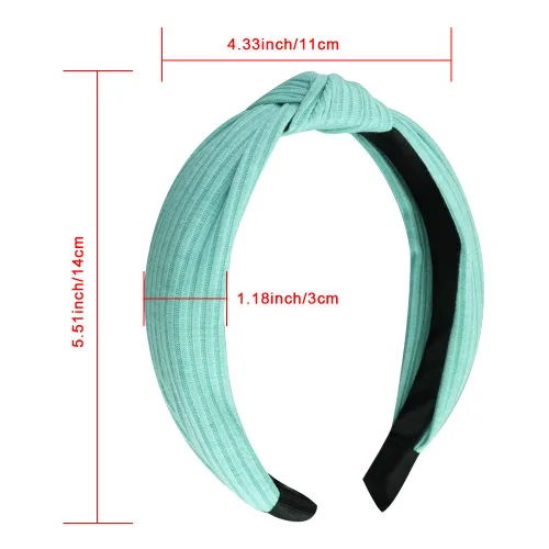 Miniatura 2 de SIQUK 15 diademas de turbante con nudo en la parte superior con nudo cruzado de tela ancha para mujeres y niñas Multi colorido