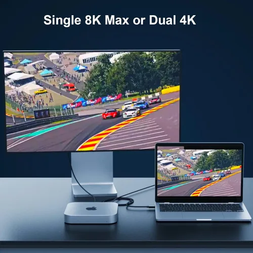 Miniatura 5 de Cable Thunderbolt 4 de 40 Gbps [6.6 pies 6.6 ft] trenzado, carga PD, transferencia de datos de alta velocidad y 8K @60Hz 4K a 144Hz, USB C