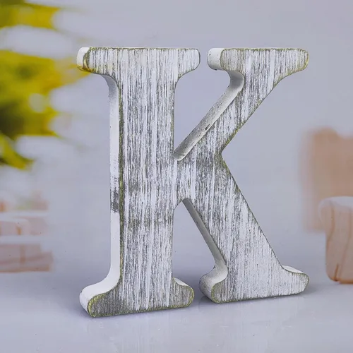 Miniatura 14 de Letras de madera rústica sin terminar de 6 pulgadas para decoración de pared, letras decorativas de pie en rodajas, decoración de tablero