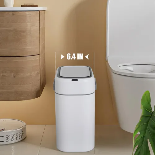 Miniatura 6 de Bote de basura de 2.2 galones con tapa, bote de basura automático sin contacto, sensor de movimiento inteligente, pequeño para baño, dormitorio