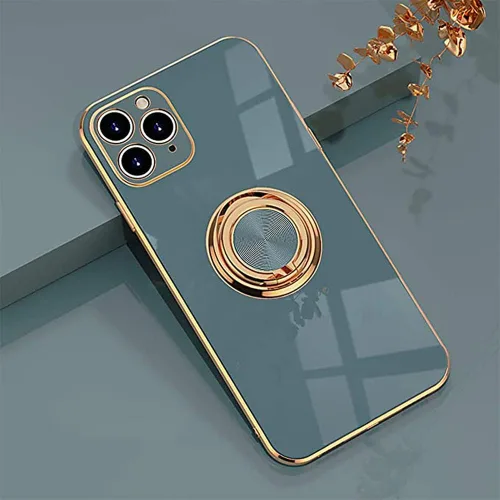 Funda para iPhone 11 Pro con anillo, anillo de rotación de 360 grados integrado con soporte de anillo de rotación de 360 grados con chapado Gris