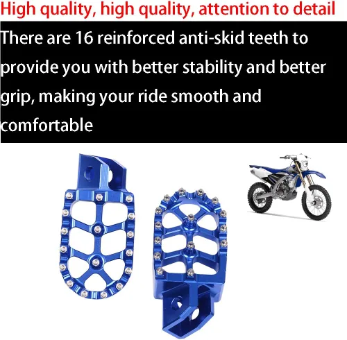 Miniatura 4 de Reposapiés de motocicleta CNC Wide Foot Pegs Pedal para Yamaha YZ80 YZ125 YZ250 YZ500 YZ490 WR200 WR250 WR500 TTR90 TTR110 TTR125 TTR250 XT250