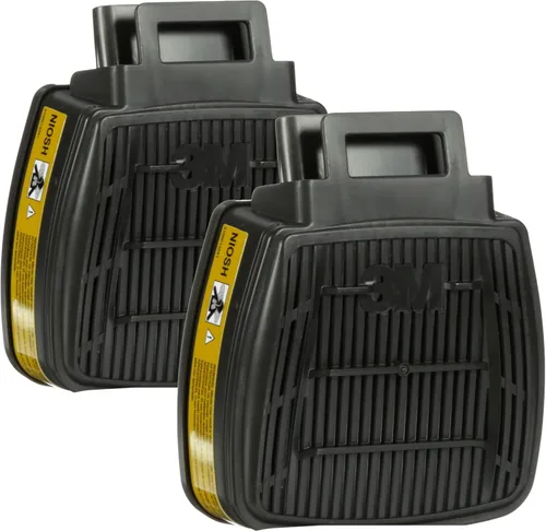 3M Cartucho respirador, cartucho Secure Click D8003 para vapores orgánicos y gas ácido, aprobado por NIOSH, doble flujo para mayor transpirabilidad