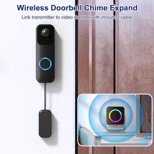 Miniatura 5 de Timbre de puerta inalámbrico - Compatible con Blink Video Doorbell y Blink Video Doorbell (2ª generación) (1 extensor de timbre de video 1 receptor)