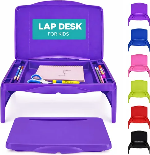 Miniatura 14 de MAVOCRAFT Bandeja Plegable para Niños con Almacenamiento - Escritorio Portátil de Regazo para Niños y Adultos - Escritorio de Regazo para Niños
