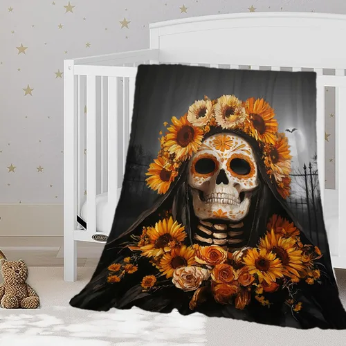Miniatura 18 de YeeJu Manta de Halloween de calabaza espeluznante vintage para bebé y mascota, acogedora, suave y mullida, manta de forro polar de felpa para sofá