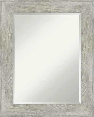 Miniatura 44 de Amanti Art Espejo de baño gris para sobre el fregadero, espejo rectangular gris rústico de corteza de 25 x 21 pulgadas, marco rústico de campo
