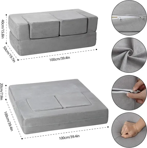 Miniatura 3 de Sofá infantil de 12 piezas modular con estrellas que brillan en la oscuridad, sofá convertible plegable de espuma para niños y niñas, muebles