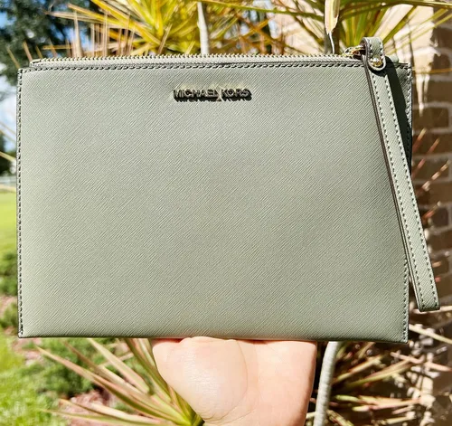 Miniatura 6 de Michael Kors Jet Set Travel XL - Bolso de mano con cremallera de cuero verde militar Verde ejército
