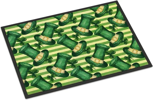 Caroline's Treasures BB7558JMAT - Tapete de acuarela con sombrero de duende del día de San Patricio, 24 x 36 pulgadas, tapete para puerta delantera,