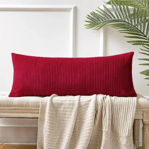Miniatura 275 de Artscope Fundas de Almohada de Pana a Rayas Acogedoras Súper Suaves Decorativas Cuadradas Fundas de Cojín para Sofá Sillón Dormitorio Decoración