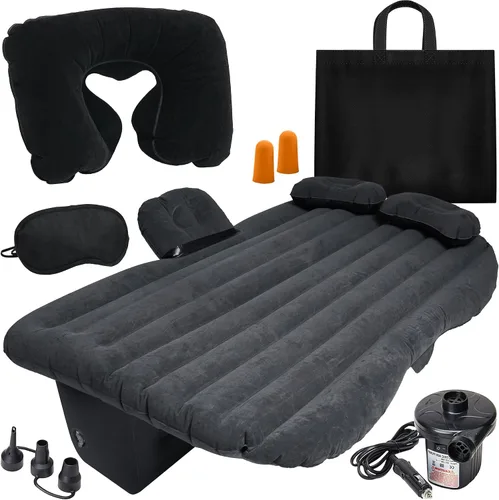 Miniatura 8 de VaygWay Colchón inflable de aire para automóvil – Cama de aire con kit de bomba – Asiento trasero – Cojín de cama inflable para vacaciones