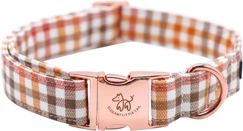 Miniatura 36 de Elegant Little Tail - Collar para perro de otoño, collar floral naranja duradero para perros medianos, ajustable para mascotas macho o hembra