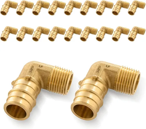 Miniatura 10 de Codo NPT macho de 1/2 x 1/2 pulgadas, accesorios de expansión PEX-A, para accesorios de manguera de tubería PEX, ASTM F1960 (PEX1960097)