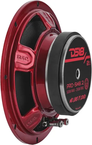Miniatura 8 de DS18 PRO-SM8.2 - Altavoz delgado de 8 pulgadas, rango medio, canasta de acero rojo, 500 W de potencia máxima, 250 W RMS, 2 ohmios - Altavoces