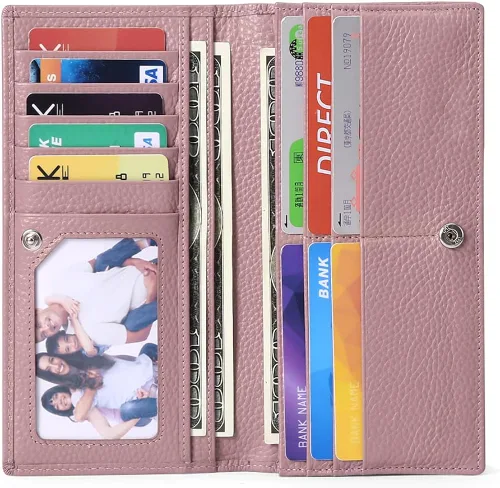 Miniatura 4 de GOIACII Carteras para mujer bloqueo RFID ultradelgadas cuero real tarjetero de crédito