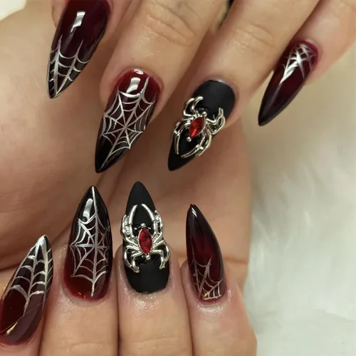 Miniatura 27 de Uñas postizas a presión marrón café, uñas postizas medianas de almendra, color sólido, cobertura completa, uñas postizas artificiales brillantes