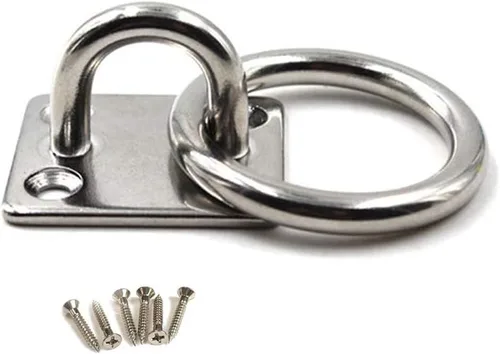 Miniatura 11 de Flomore M10 - Gancho de techo para placa de ojo de acero inoxidable 304, resistente para colgar (paquete de 2, tornillos incluidos)